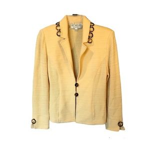 St John Collection Yellow Knit Blazer